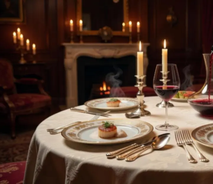 Gourmet fogások elegáns tálalással egy VIP asztalon, borpárosítással