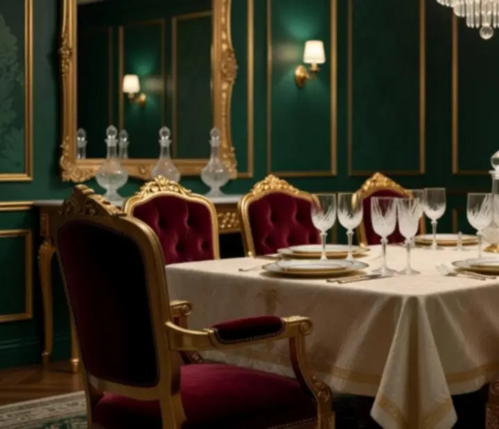 Exkluzív VIP szalon elegáns asztalterítéssel